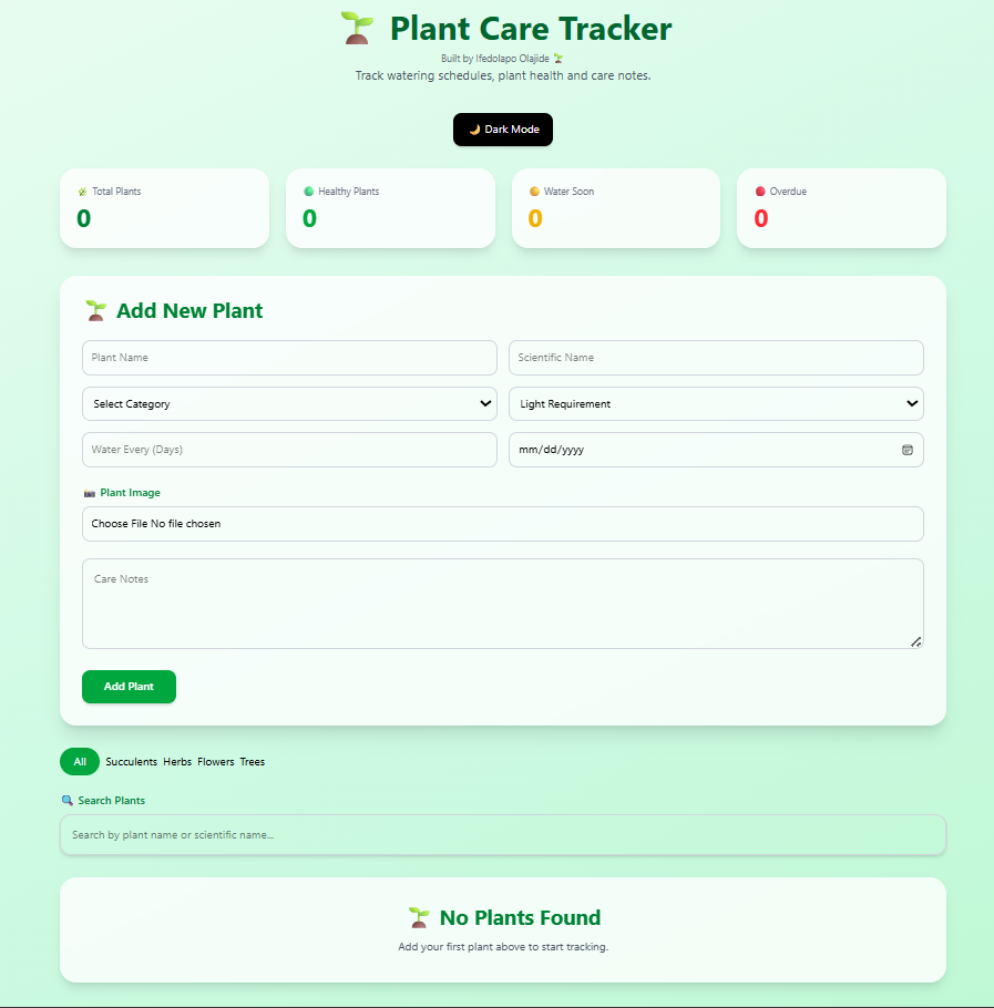 Plant Care Tracker